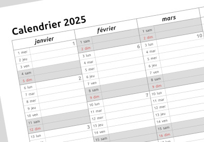 calendrier annuel - tableau