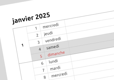 calendrier mensuel - tableau